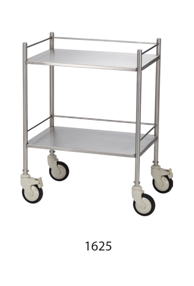 1625 FULLY SS TWO SHELF INSTRUMENT TROLLEY SMALL SIZE