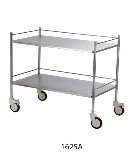 1625A FULLY SS TWO SHELF INSTRUMENT TROLLEY BIG SIZE