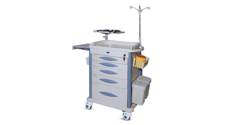 9005 Emergency Drug Cart With Five Centralised Locking Drawers 