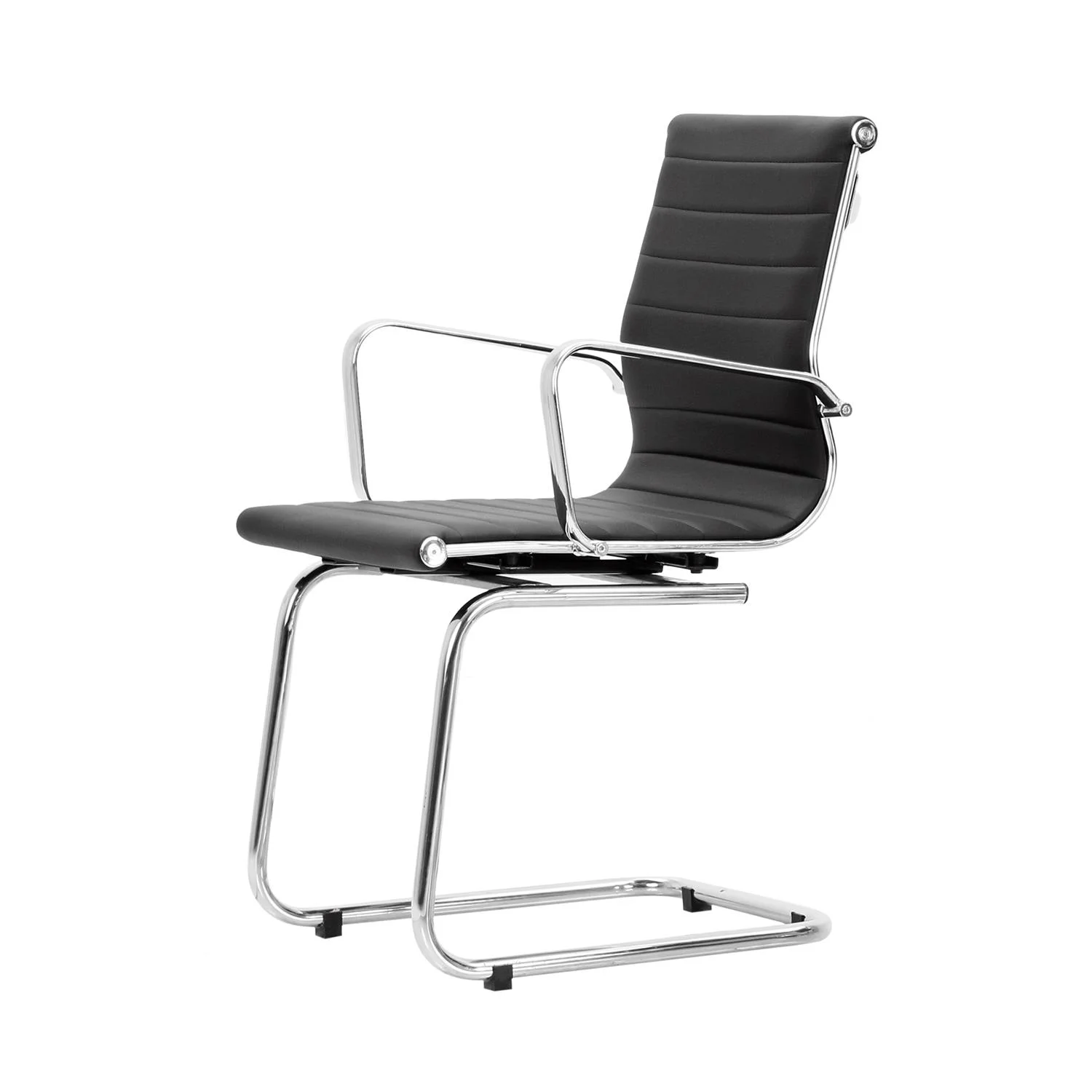 Chrome Visitor Leatherette Chair